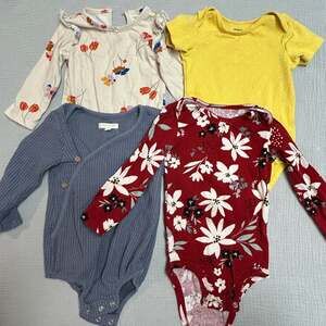 Lot of 4 Baby Bodysuits Carter's & Grayson Collective 18m-24m